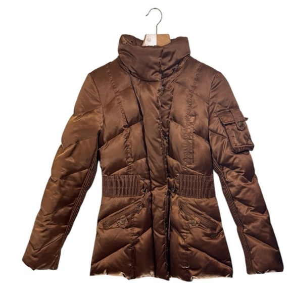 Miss Sixty Down Puffer with Detachable Hood in Copper - Picture 3 of 14